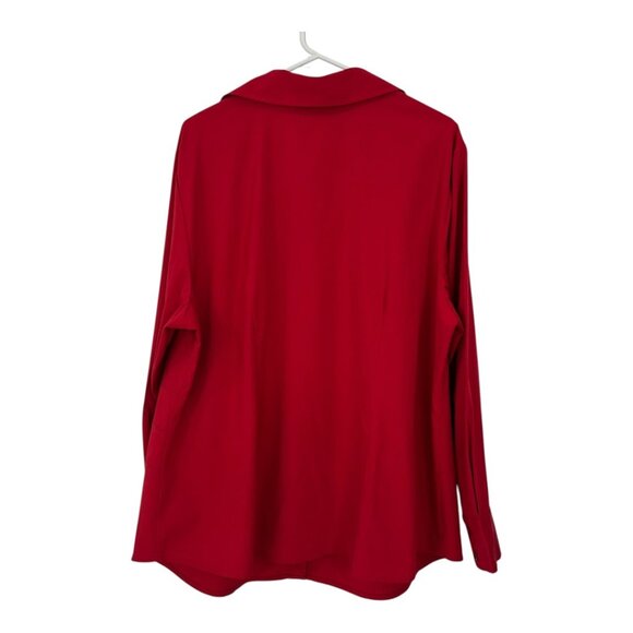 Style & Co Woman Red Long-Sleeve Button-Up Stretch Shirt 20W Polyester/Spandex - Picture 8 of 12